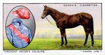 1934 Ogden's Prominent Racehorses of 1933 #3 Canon Law Front